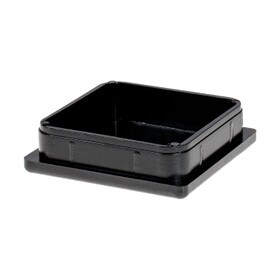 2in Sq | 14 Gauge Black Finish ABS | Plastic Inside End Cap for Tubing