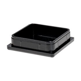 2in Sq | 14 Gauge Black Finish ABS | Plastic Inside End Cap for Tubing