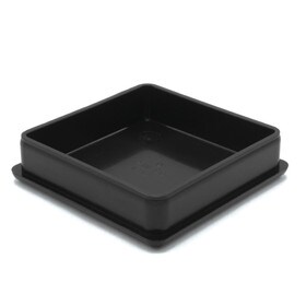 2in Sq | 16 Gauge Black Finish ABS | Plastic Inside End Cap for Tubing