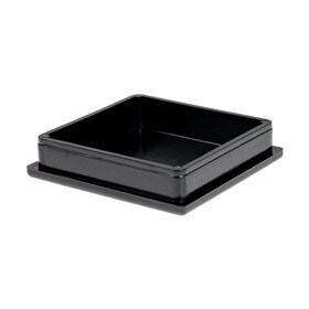 3in Sq | 11 Gauge Black Finish ABS | Plastic Inside End Cap for Tubing