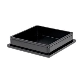 3in Sq | 11 Gauge Black Finish ABS | Plastic Inside End Cap for Tubing