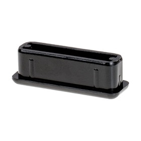 3/4in x 1-1/2in Rectangular | 16 Gauge Black Finish ABS | Plastic Inside End Cap for Tubing