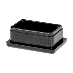 1in x 1-1/2in Rectangular | 14 Gauge Black Finish ABS | Plastic Inside End Cap for Tubing