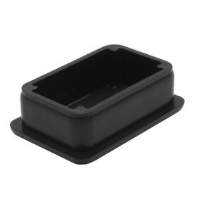 1in x 1-1/2in Rectangular | 15 Gauge Black Finish ABS | Plastic Inside End Cap for Tubing