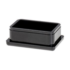 1in x 1-1/2in Rectangular | 16 Gauge Black Finish ABS | Plastic Inside End Cap for Tubing