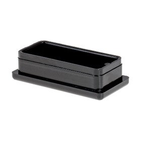 1in x 2in Rectangular | 14 Gauge Black Finish ABS | Plastic Inside End Cap for Tubing