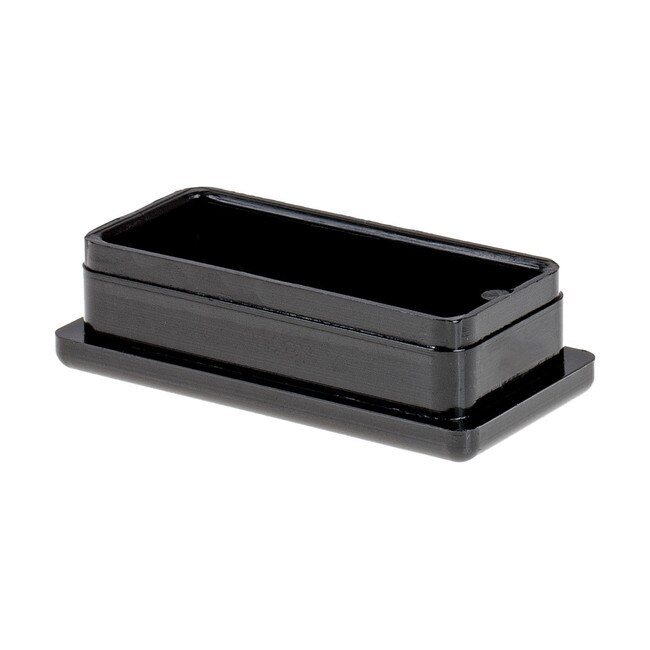 Rectangular Plastic End Cap 1in x 2in Rectangular SHK80RBK