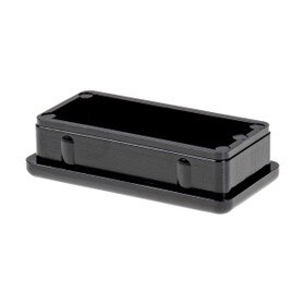 1in x 2in Rectangular | 16 Gauge Black Finish ABS | Plastic Inside End Cap for Tubing