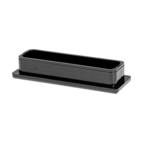 1in x 3in Rectangular | 11 Gauge Black Finish ABS | Plastic Inside End Cap for Tubing