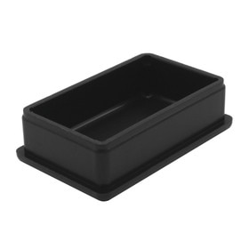 1-1/4in x 2in Rectangular | 16 Gauge Black Finish ABS | Plastic Inside End Cap for Tubing