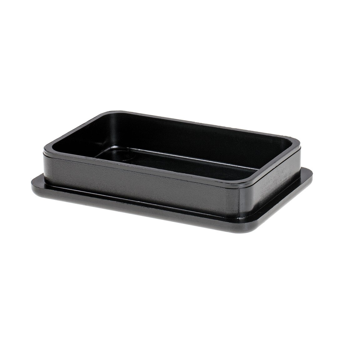 2in x 3in Rectangular | 11 Gauge Black Finish ABS | Plastic Inside End Cap for Tubing