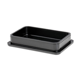 2in x 3in Rectangular | 11 Gauge Black Finish ABS | Plastic Inside End Cap for Tubing