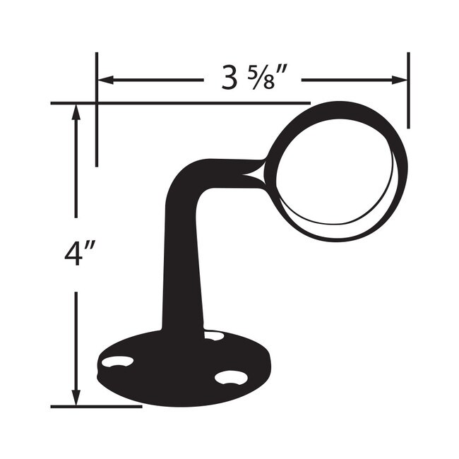 1-1/2in Dia x 4in H | Polished Brass Finish | Hand Rail Bracket