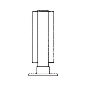 1-1/2in Dia x 12in H | Satin Stainless Steel Finish | Partition Center Post