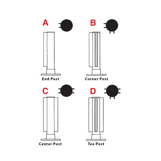 Sneeze Guard Post 4in Dia x 12in H SSFSCORSC