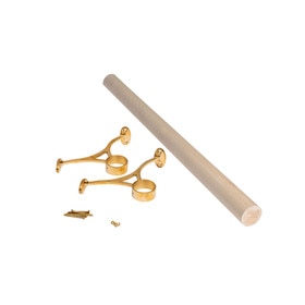 Complete Wood Bar Foot Rail Kit With Combination Brackets