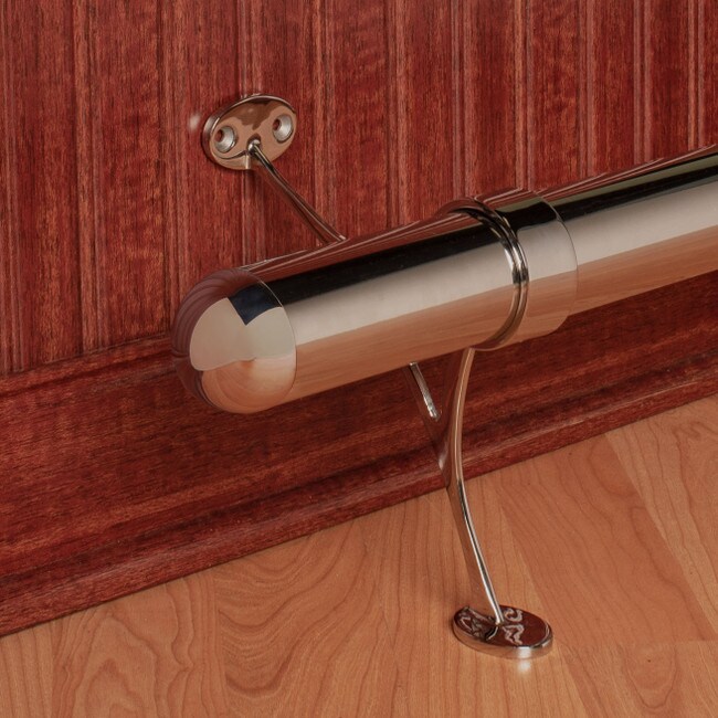 2in Dia x 8ft Long | Complete Bar Foot Rail Kit | Dome End Cap | S83-200-K8-CBDM Series