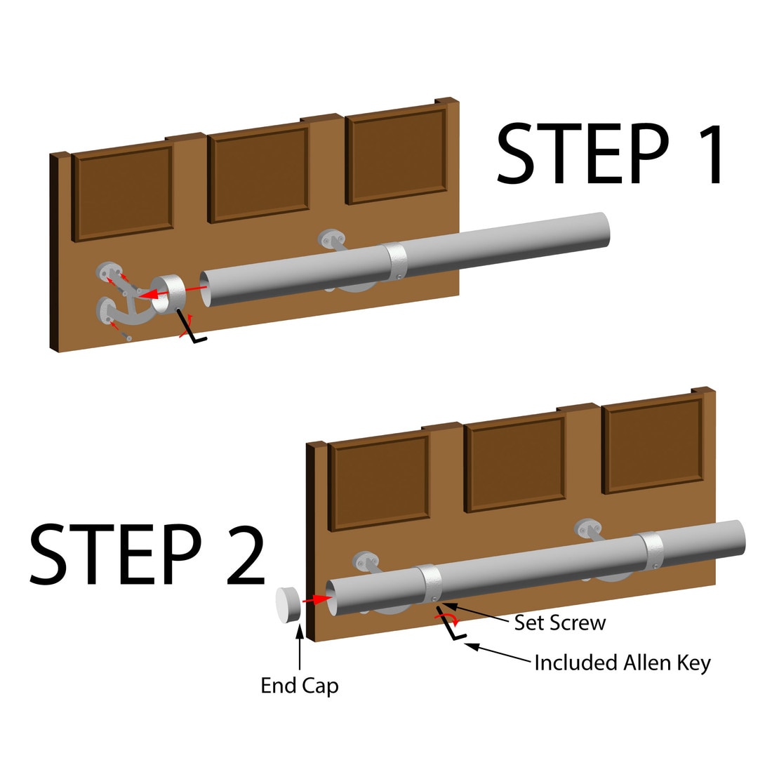 Complete Bar Mount Foot Rail Kit With Bar Mount Brackets