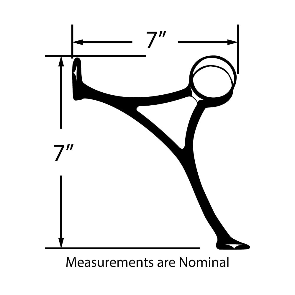 Sleek Bar Foot Rail Kit Parent - 1.5" Diameter, Complete Undercounter Mount