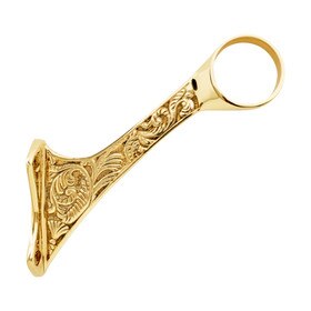 2in Dia x 6-3/16in H | Polished Brass Finish | Foot Rail Bracket