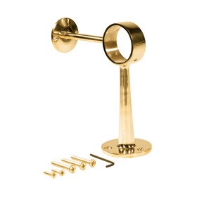 Polished Brass 90 Degree Combo Bracket for 1-1/2 IN Railing | Solid Brass
