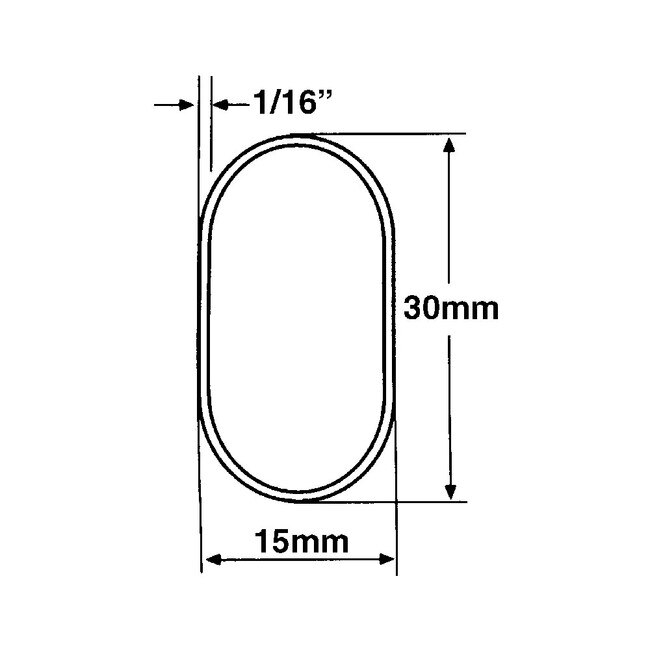 Oval Closet Rod 13/16in x 19/32in S843015