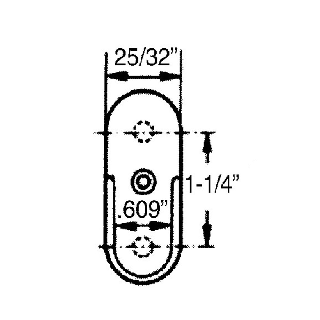 Oval Closet Rod Support Bracket - 5mm Pin Mount for 19/32in Oval Tubing