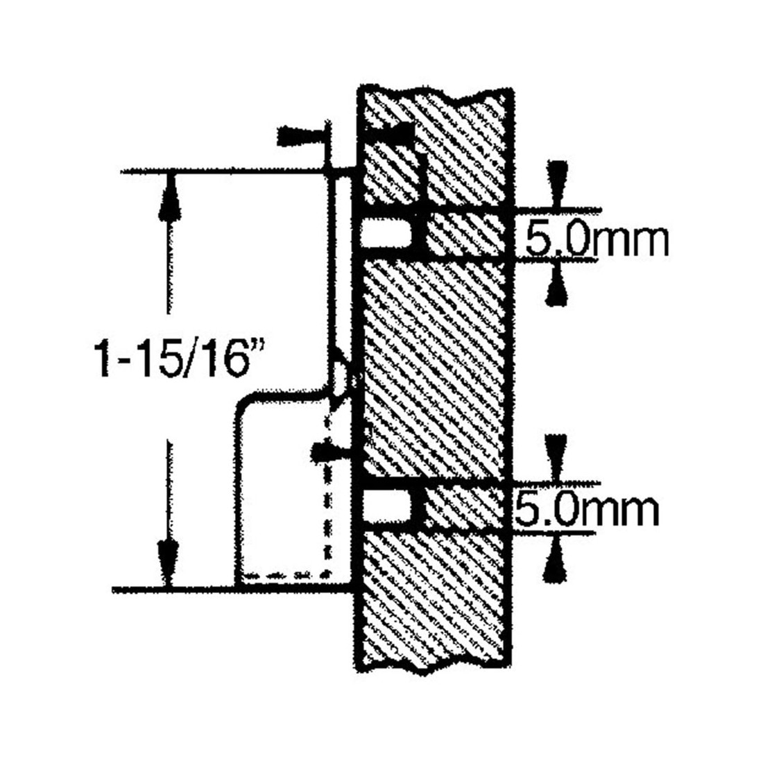 Oval Closet Rod Support Bracket - 5mm Pin Mount for 19/32in Oval Tubing