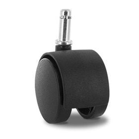 Black Swivel Hooded Samson Twin Wheel Caster | 3/8in x 1in Friction Ring Stem