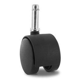 Black Swivel Hooded Samson Twin Wheel Caster | 7/16in x 1-3/8in Friction Ring Stem