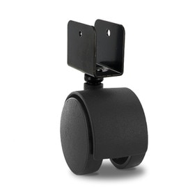 Black Swivel Hooded Samson Twin Wheel Caster | U-Clip Stem