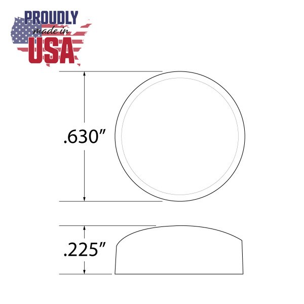 .630" Diameter White Polypropylene Pop-On Screw Cover