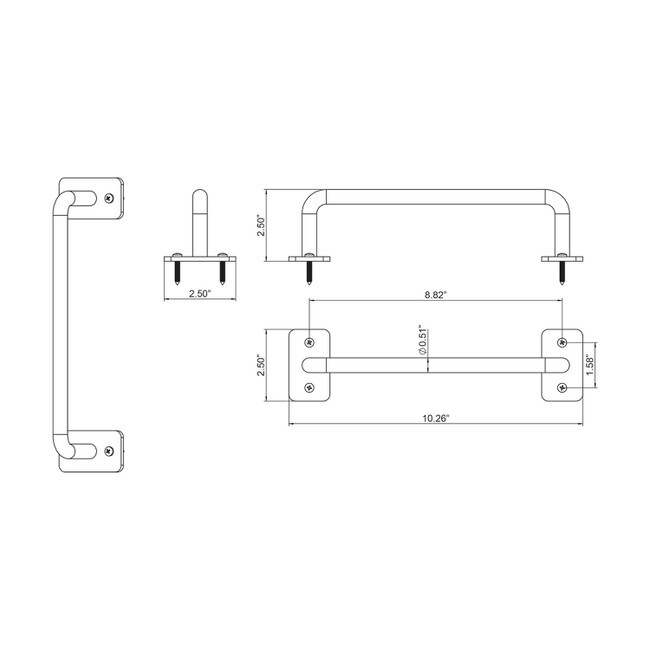 10-1/4in H | Steel Pull