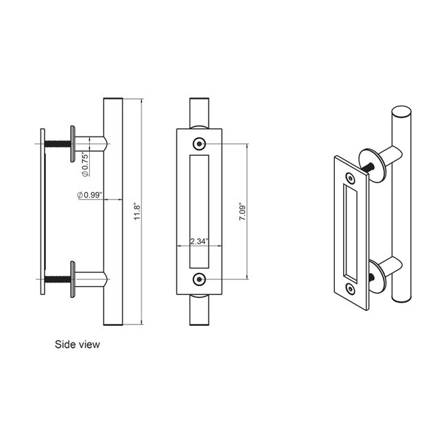 11-3/4in H | Steel Pull