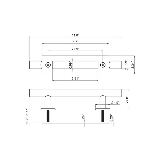 11-3/4in H | Steel Pull