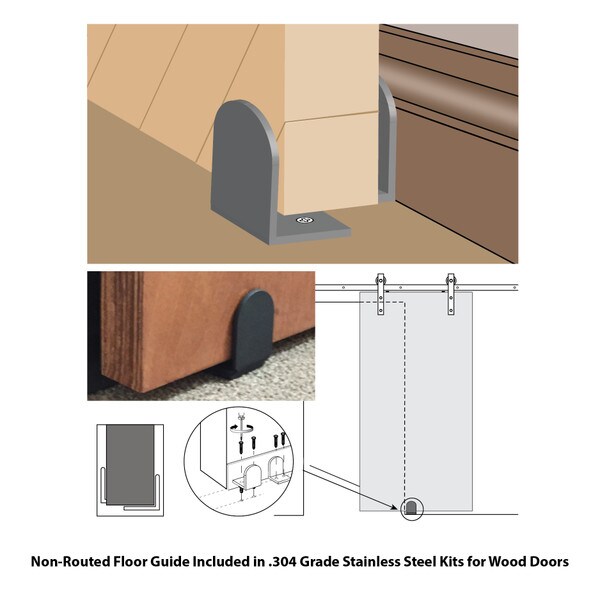 Sliding Barn Door Hardware Kits for Double Wood Doors Up to 34in W | Stainless Steel Finish | 135-3/4in Rail Length | DW03 Series
