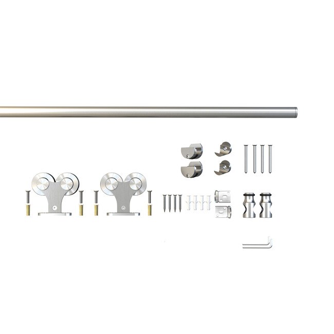 Sliding Barn Door Hardware Kits for Single Wood Doors Up to 39in W | Stainless Steel Finish | 78-3/4in Rail Length | SW04 Series