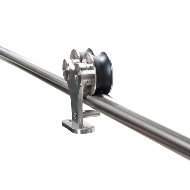 Sliding Barn Door Hardware Kits for Single Wood Doors Up to 39in W | Stainless Steel Finish | 78-3/4in Rail Length | SW04 Series