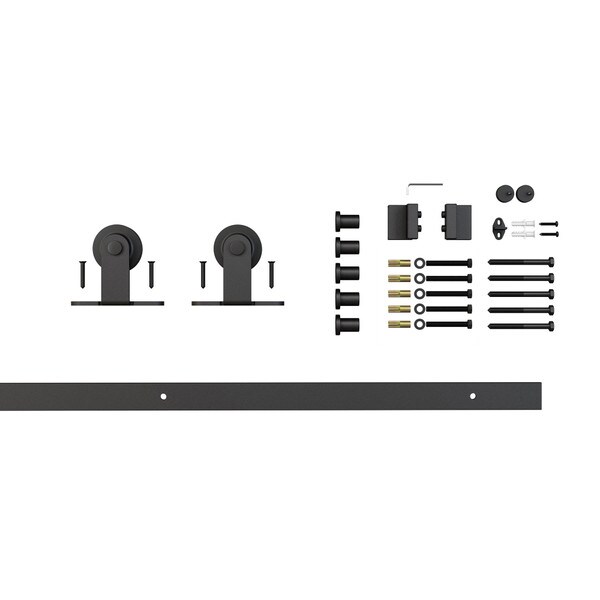 Sliding Barn Door Hardware Kits for Single Wood Doors | Black Powder Coated Finish