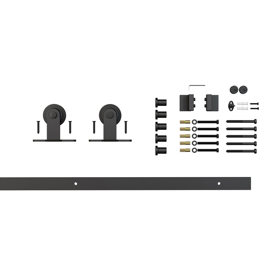 Sliding Barn Door Hardware Kits for Single Wood Doors | Black Powder Coated Finish