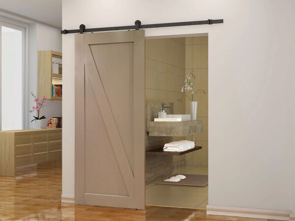 Sliding Barn Door Hardware Kits for Single Wood Doors | Black Powder Coated Finish