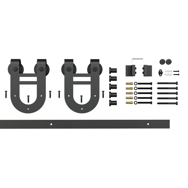 Sliding Barn Door Hardware Kits for Single Wood Doors Up to 39in W | Black Powder Coated Finish | 78in Rail Length | SDH-SW6 Series