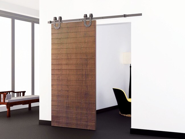 Sliding Barn Door Hardware Kits for Single Wood Doors Up to 39in W | Black Powder Coated Finish | 78in Rail Length | SDH-SW6 Series