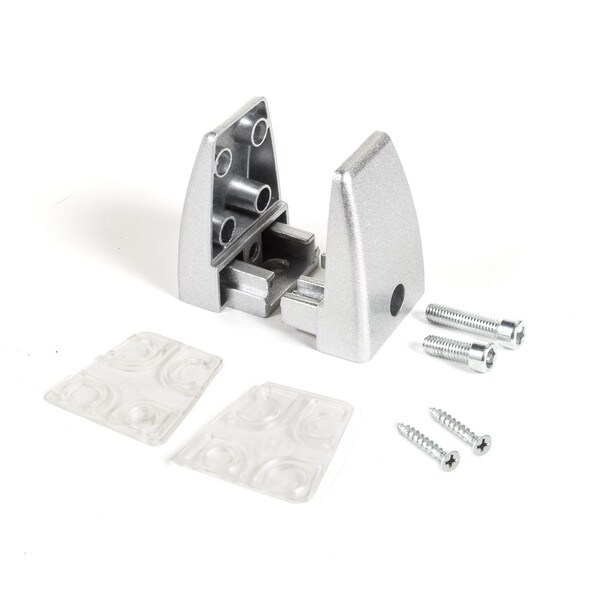 Clear Acrylic PPE Panel with Aluminum Desk Partition Clamps | Silver Finish Aluminum