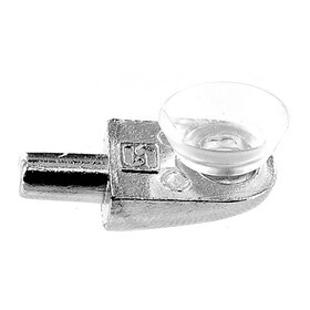 11/16in W x 1in Long | Nickel Plated | Non-Skid Glass Shelf Support with 5mm Pin | SH-138 Series