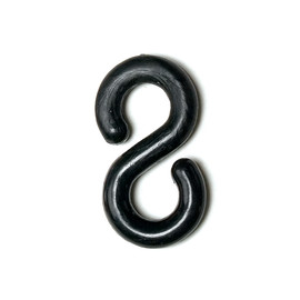 1" Black Plastic S-Hook