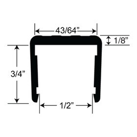 1/2in | Aluminum No Bow Shelf U Channel Moulding