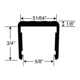 5/8in | Clear Anodized (Satin) Finish | Aluminum No Bow Shelf U Channel Moulding