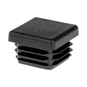 1in Sq | 11 - 19 Gauge | Black Matte Finish Textured Low Density Polyethylene | Plastic Universal Gauge Inside End Cap for Tubing