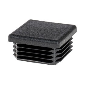 1-1/2in Sq | 11 - 19 Gauge | Black Matte Finish Textured Low Density Polyethylene | Plastic Universal Gauge Inside End Cap for Tubing